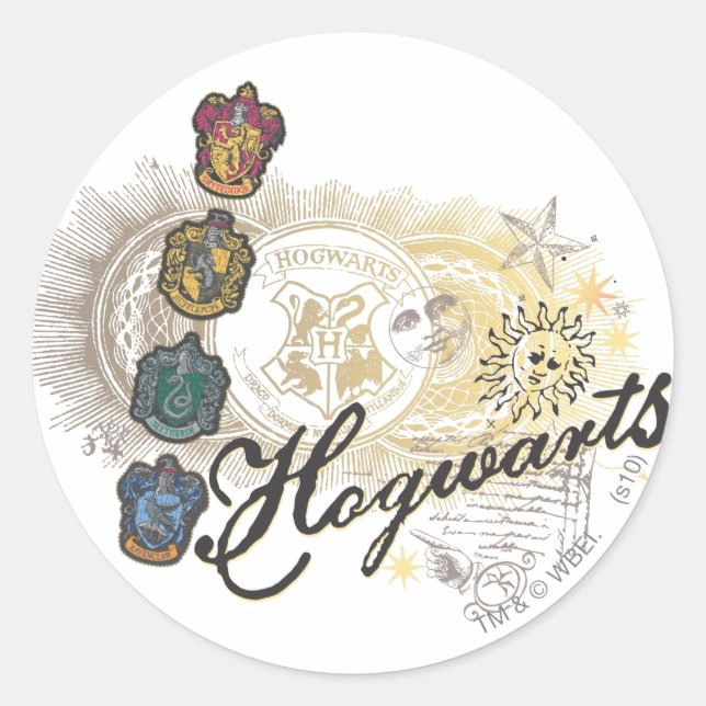 Harry Potter | Hogwarts Houses - Full Colour Classic Round Sticker (Front)