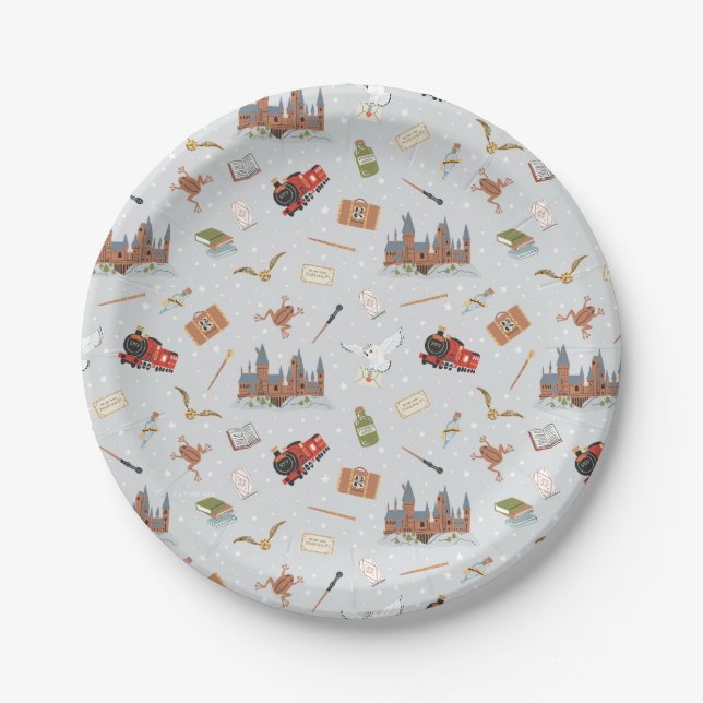 Harry Potter | Hogwarts Pattern Baby Shower Paper Plate (Front)