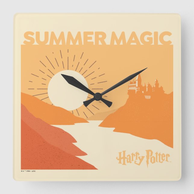 HARRY POTTER™ | HOGWARTS™ Summer Magic Square Wall Clock (Front)