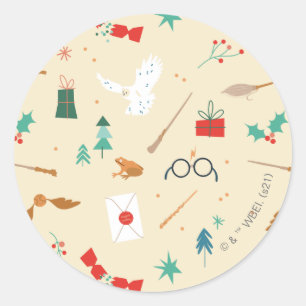 Harry Potter   Holiday Icon Pattern Classic Round Sticker