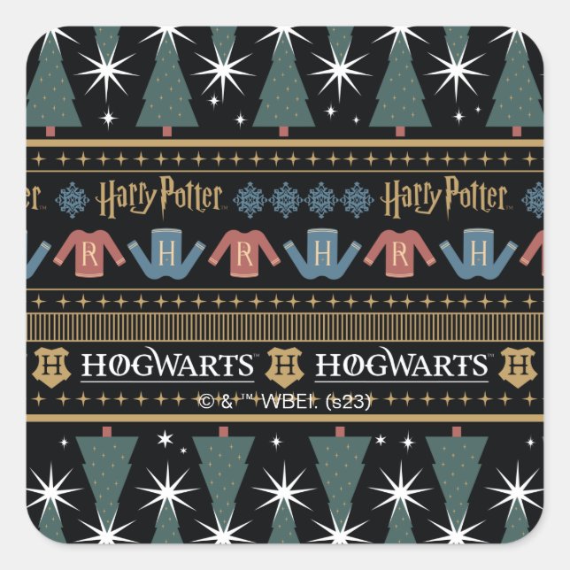 HARRY POTTER™ Holiday Sweater Pattern Square Sticker (Front)