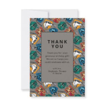Harry Potter House Pattern Birthday Thank You