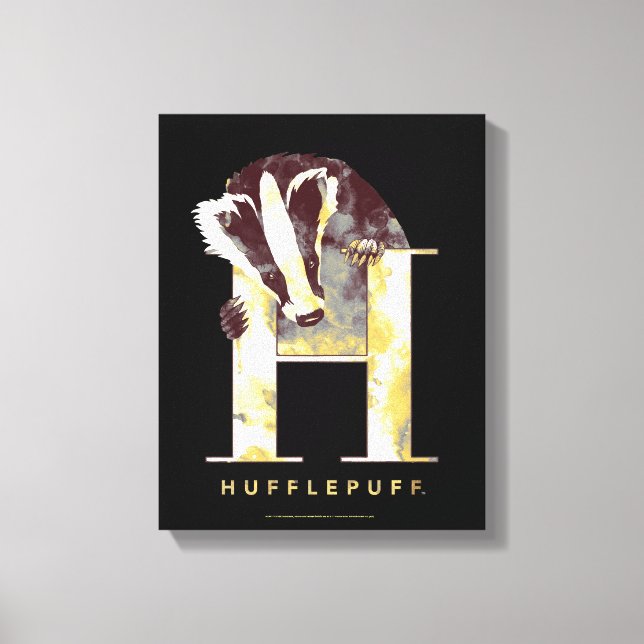 Harry Potter | HUFFLEPUFF™ Badger Watercolor Canvas Print (Front)