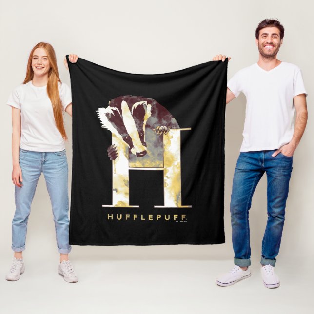 Harry Potter | HUFFLEPUFF™ Badger Watercolor Fleece Blanket (In Situ)