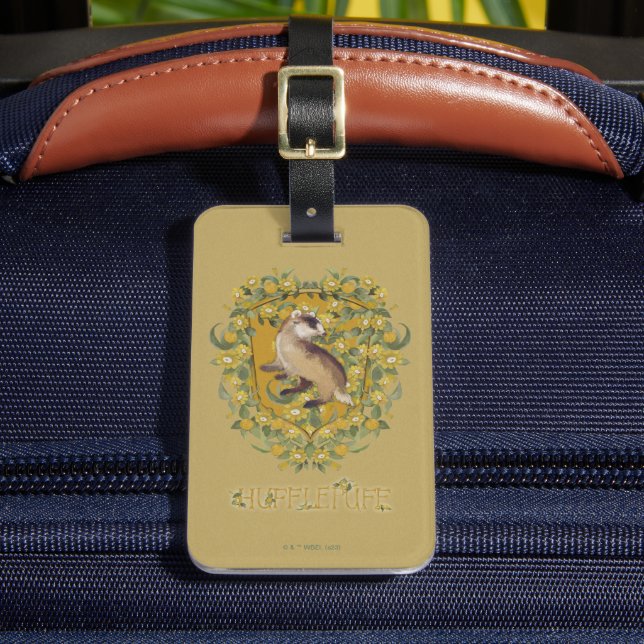 HARRY POTTER™ | HUFFLEPUFF™ Crest Luggage Tag (Front Insitu 2)