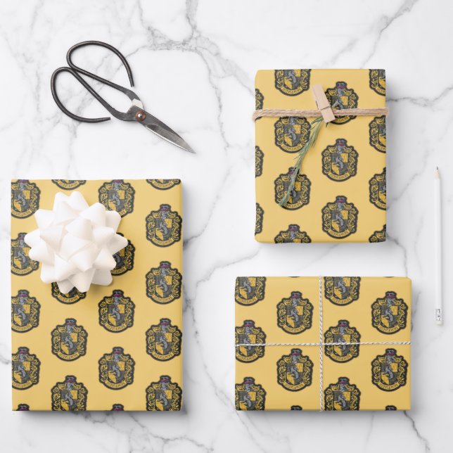 Harry Potter | Hufflepuff Crest Patch Wrapping Paper Sheet (Front)