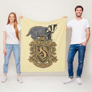 Harry Potter   Hufflepuff Crest with Badger Fleece Blanket