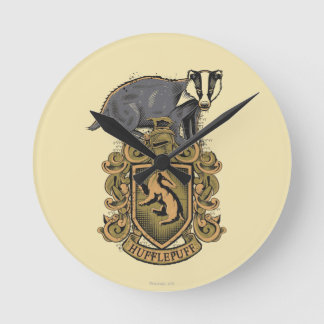 Harry Potter | Hufflepuff Crest with Badger Round Clock