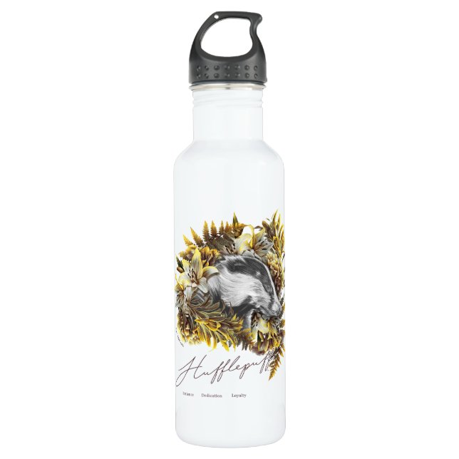 HARRY POTTER™ HUFFLEPUFF™  Floral Graphic 710 Ml Water Bottle (Front)