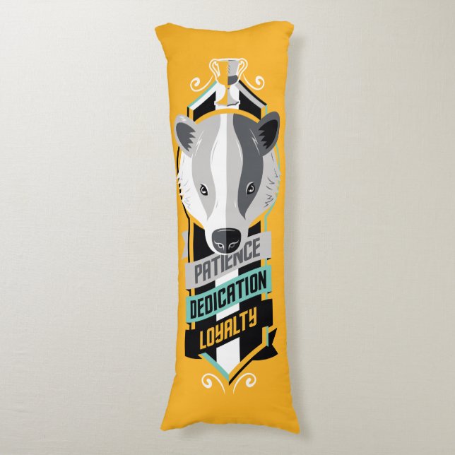 Harry Potter | HUFFLEPUFF™ House Traits Sigil Body Cushion (Front Vertical)