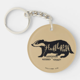 Harry Potter   HUFFLEPUFF™ Silhouette Typography Key Ring