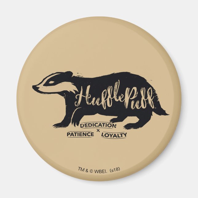 Harry Potter | HUFFLEPUFF™ Silhouette Typography Magnet (Front)