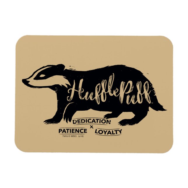Harry Potter | HUFFLEPUFF™ Silhouette Typography Magnet (Horizontal)