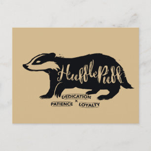 Harry Potter HUFFLEPUFF™ Silhouette Typography Postcard