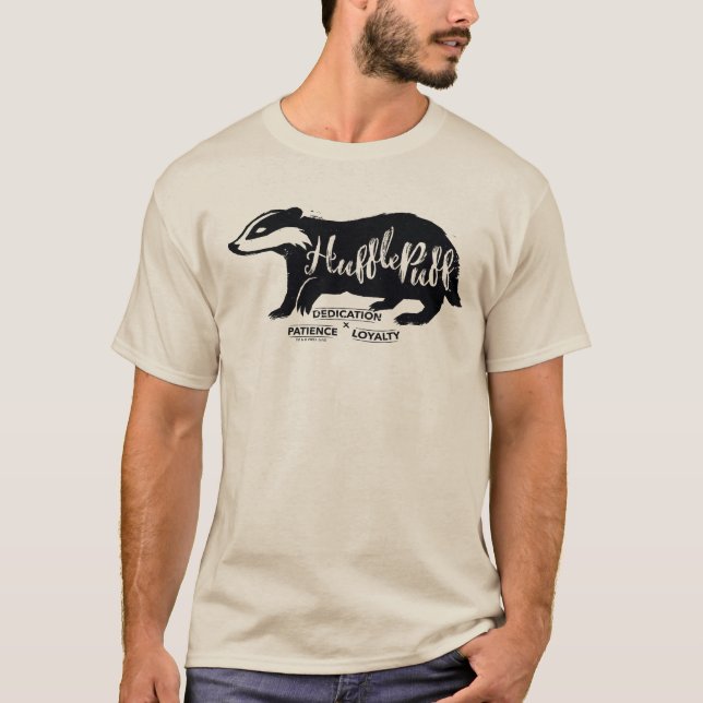 Harry Potter | HUFFLEPUFF™ Silhouette Typography T-Shirt (Front)