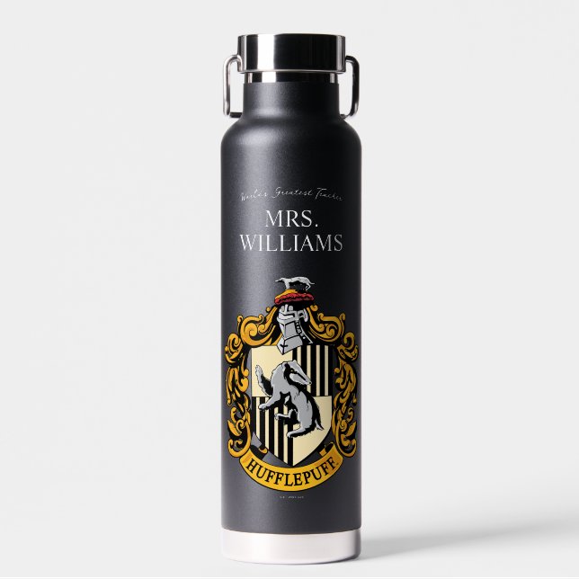 Harry Potter | Hufflepuff Teacher Personalised Water Bottle (Front)
