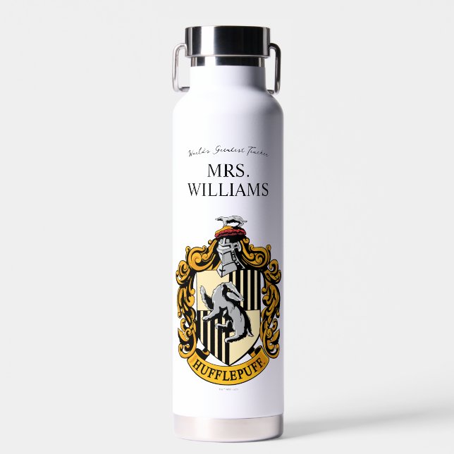 Harry Potter | Hufflepuff Teacher Personalised Water Bottle (Front)