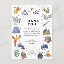 Harry Potter Icons Birthday Thank You