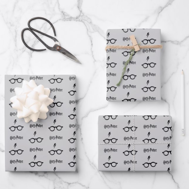 Harry Potter | Lightning Scar and Glasses Wrapping Paper Sheet (Front)