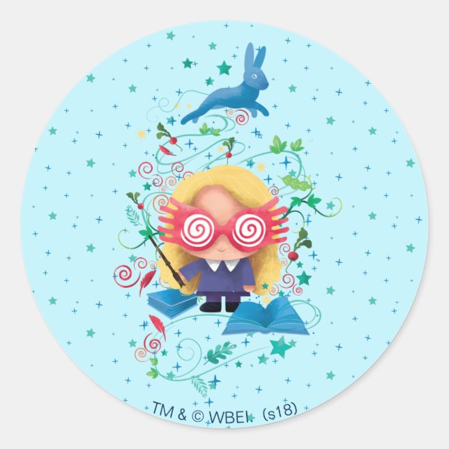Harry Potter | Luna Lovegood Graphic Classic Round Sticker (Front)