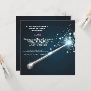 Harry Potter Magic wand Baby Shower Invitation
