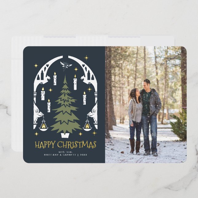 HARRY POTTER™ Magical Christmas Tree Foil Holiday Card (Envelope)