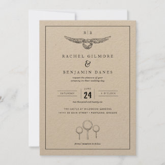 Harry Potter Magical Watercolor Wedding Invitation