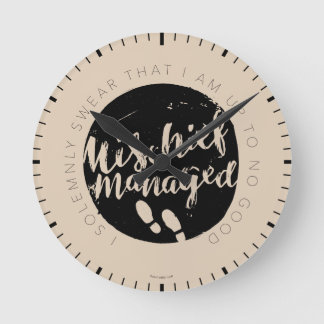 Harry Potter | Marauder's Map Charms Typography Round Clock