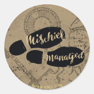 Harry Potter   MISCHIEF MANAGED™ Map Footprints Classic Round Sticker
