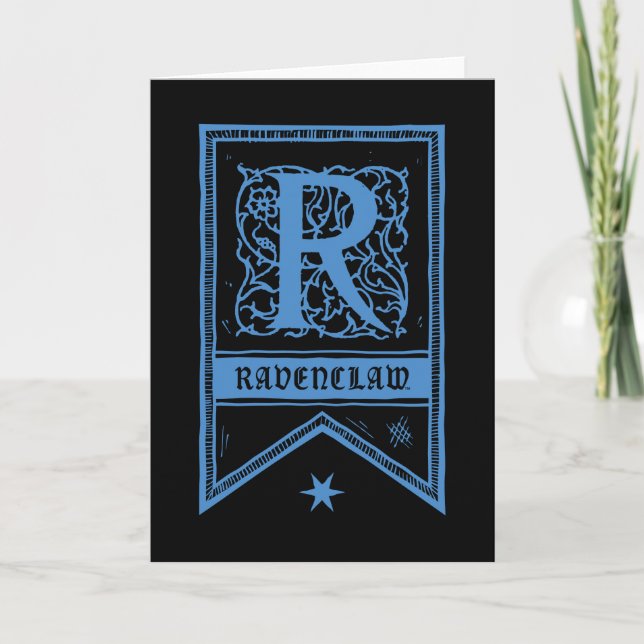 Harry Potter | Ravenclaw Monogram Banner Note Card (Front)