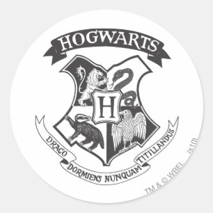 Harry Potter   Retro Hogwarts Crest Classic Round Sticker