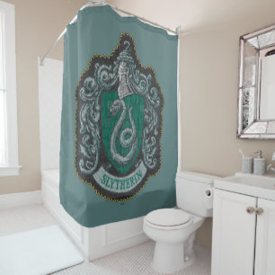 Harry Potter   Retro Mighty Slytherin Crest Shower Curtain
