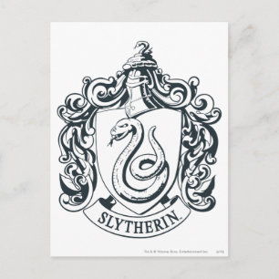 Harry Potter Slytherin Crest - Black and White Postcard