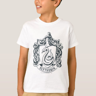 Harry Potter   Slytherin Crest - Black and White T-Shirt