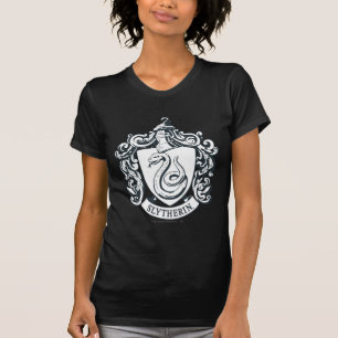 Harry Potter Slytherin Crest - Black and White T-Shirt