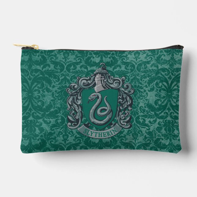 Harry Potter | Slytherin Crest Green Accessory Pouch (Front)