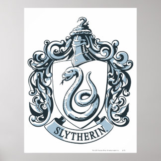 Harry Potter | Slytherin Crest - Ice Blue Poster