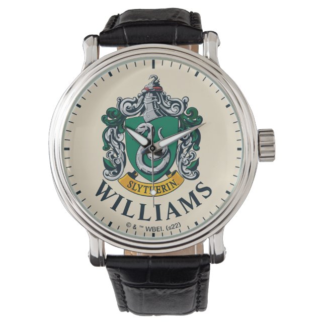 Harry Potter | Slytherin Crest With Gold Banner Watch (Front)