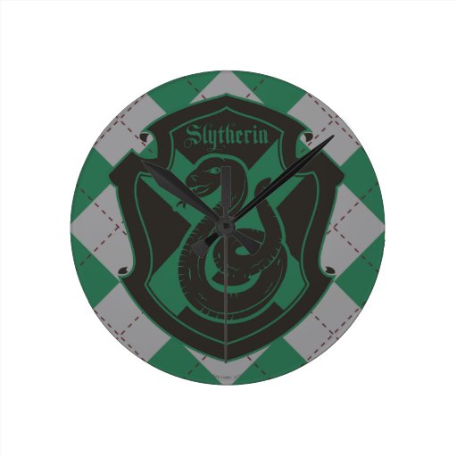 Image of Harry Potter | Slytherin House Pride Crest Round Clock