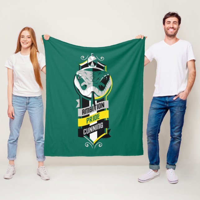 Harry Potter | SLYTHERIN™ House Traits Sigil Fleece Blanket (In Situ)