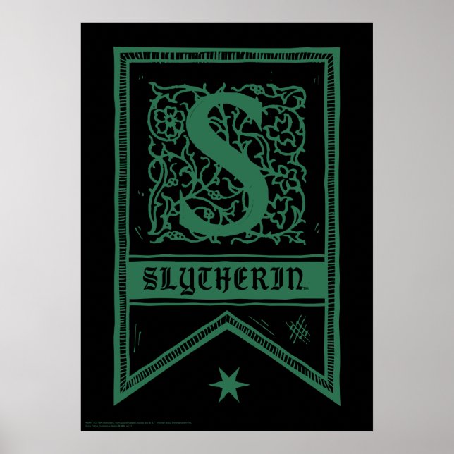 Harry Potter | Slytherin Monogram Banner Poster (Front)