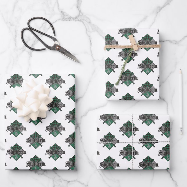 Harry Potter | Slytherin QUIDDITCH™ Crest Wrapping Paper Sheet (Front)