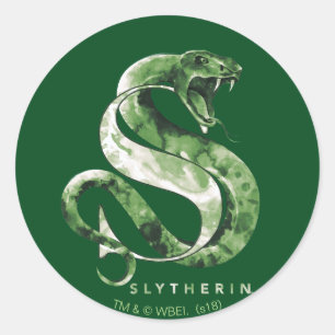 Harry Potter   SLYTHERIN™ Snake Watercolor Classic Round Sticker
