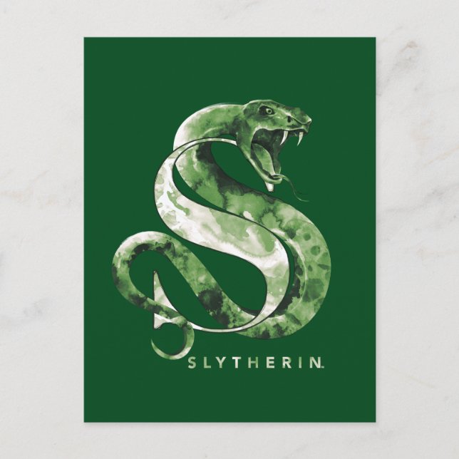 Harry Potter | SLYTHERIN™ Snake Watercolor Postcard (Front)