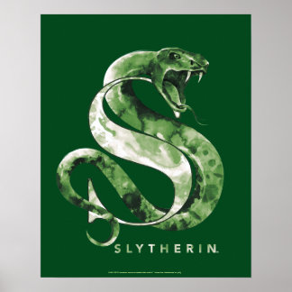 Harry Potter | SLYTHERIN™ Snake Watercolor Poster