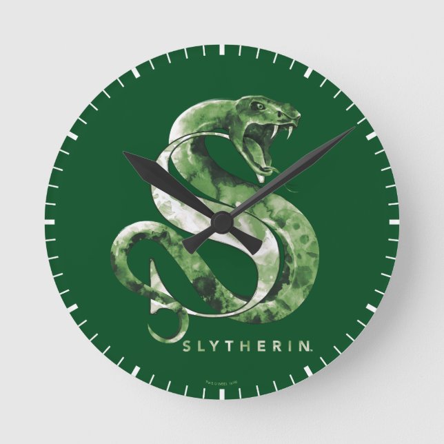 Harry Potter | SLYTHERIN™ Snake Watercolor Round Clock (Front)