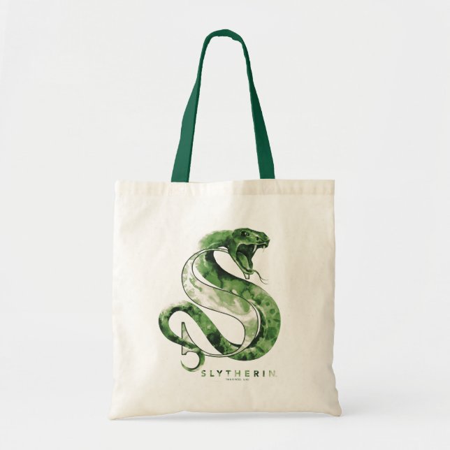 Harry Potter | SLYTHERIN™ Snake Watercolor Tote Bag (Front)