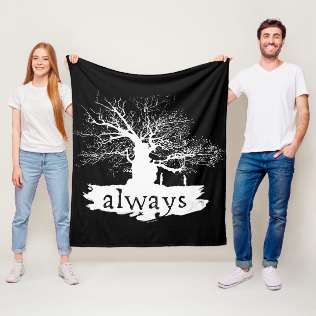 Harry Potter Spell | Always Quote Silhouette Fleece Blanket (In Situ)