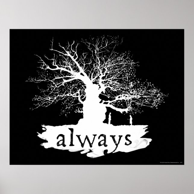 Harry Potter Spell | Always Quote Silhouette Poster (Front)