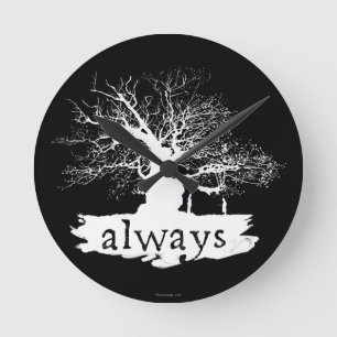 Harry Potter Spell   Always Quote Silhouette Round Clock